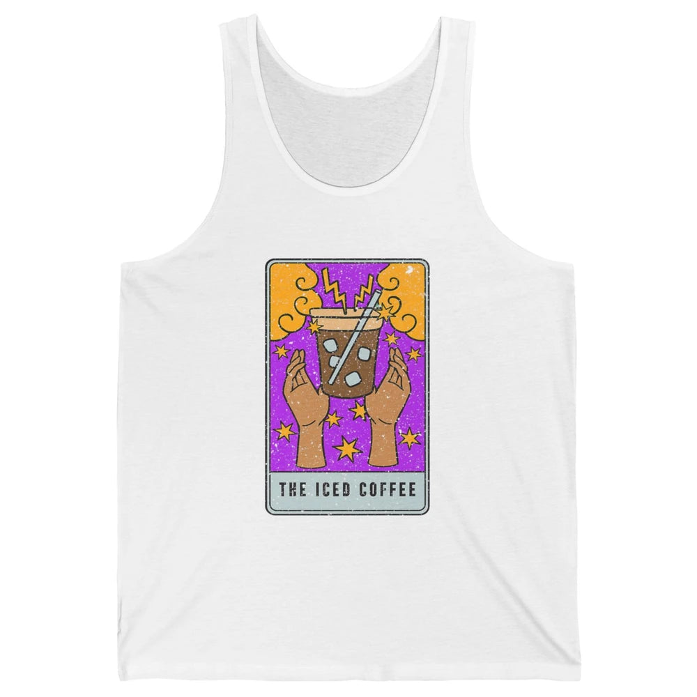 The Iced Coffee Witch Latte Tarot Card Mystical Halloween Unisex Jersey Tank