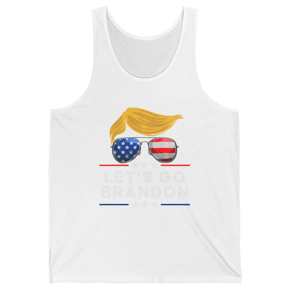 US Flag Glasses Trump Let's Go Brandon Conservative Liberal Unisex Jersey Tank