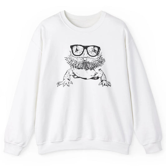 Bearded Dragon Glasses Animal Cute Bearded Dragon Owner Gift Unisex Crewneck Sweatshirt