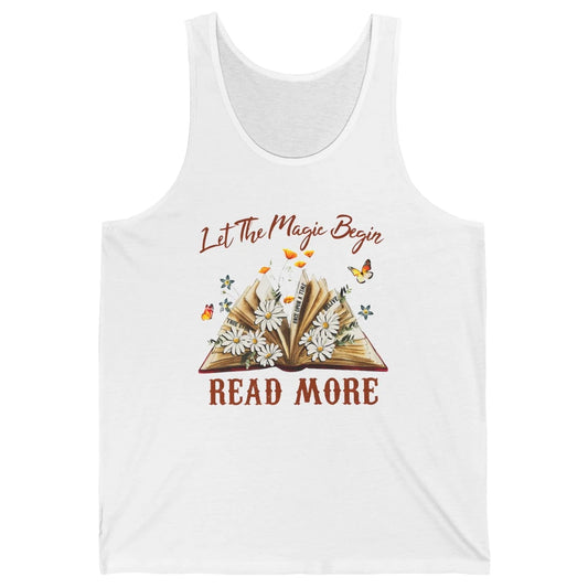 Aesthetic Read More Daisy Flowers Library Bookworm Butterfly Unisex Jersey Tank