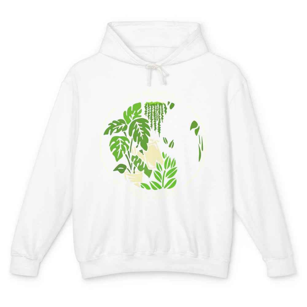 Funny Skeleton Gardening Makes Me Feel Alive Plant Lovers Unisex Lightweight Hoodie