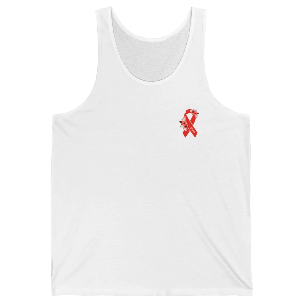 Von Willebrand Disease Awareness VWD Floral Red Ribbon Unisex Jersey Tank