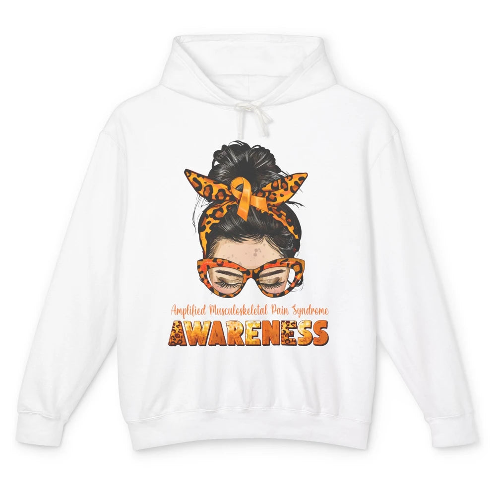 Amplified Musculoskeletal Pain Syndrome Orange Messy Bun Unisex Lightweight Hoodie