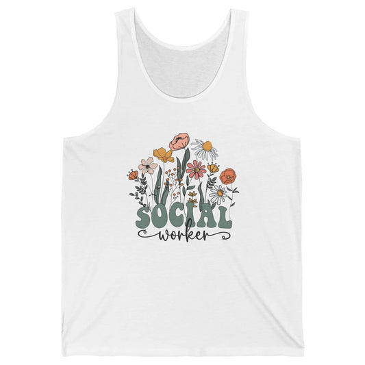 Social Worker Wildflower School Social Worker Teacher Gift Unisex Jersey Tank