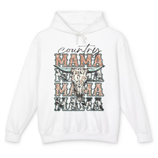 Leopard Boho Bull Skull Country Mama Desert Spirit Western Unisex Lightweight Hoodie