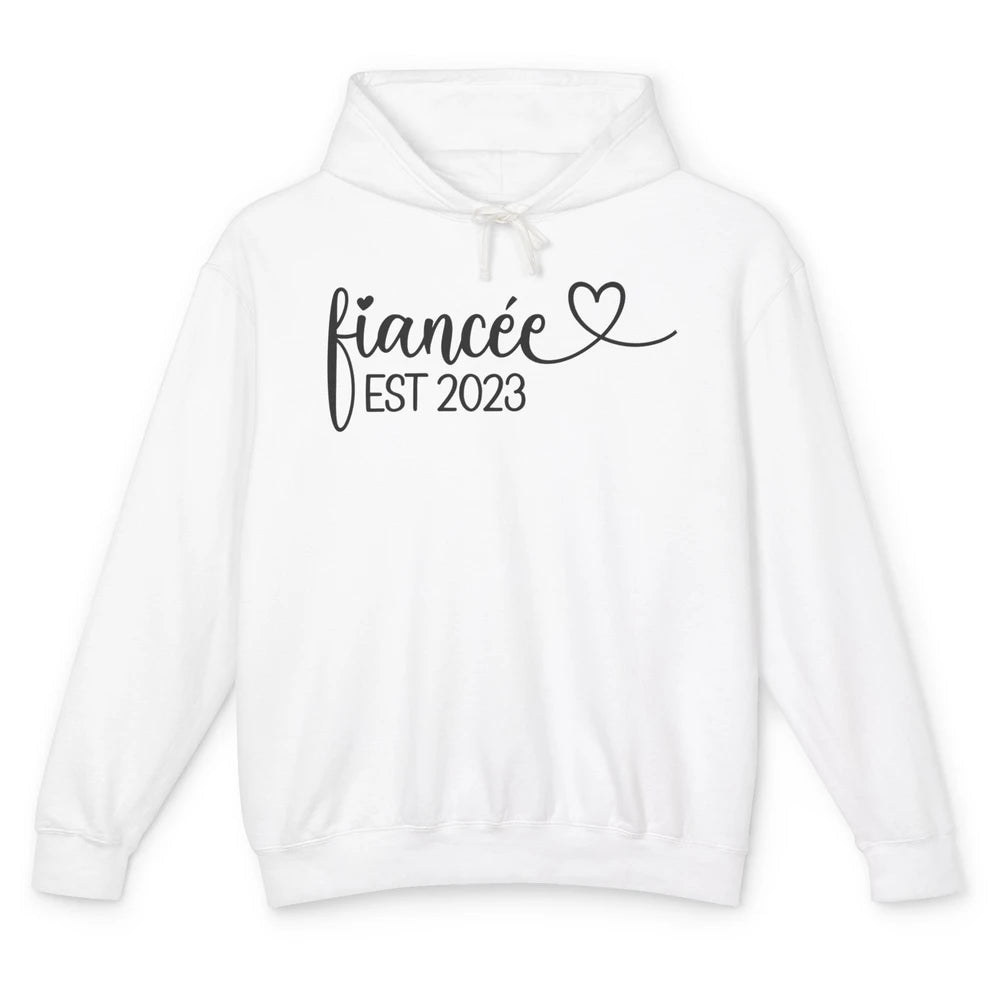 Fiancee Est 2023 Future Mrs. Engagement Bachelorette Gift Unisex Lightweight Hoodie