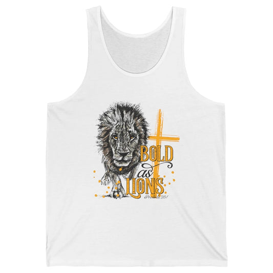 Bold As Lion Of Judah Bible Verse Christian Faith Religious Unisex Jersey Tank