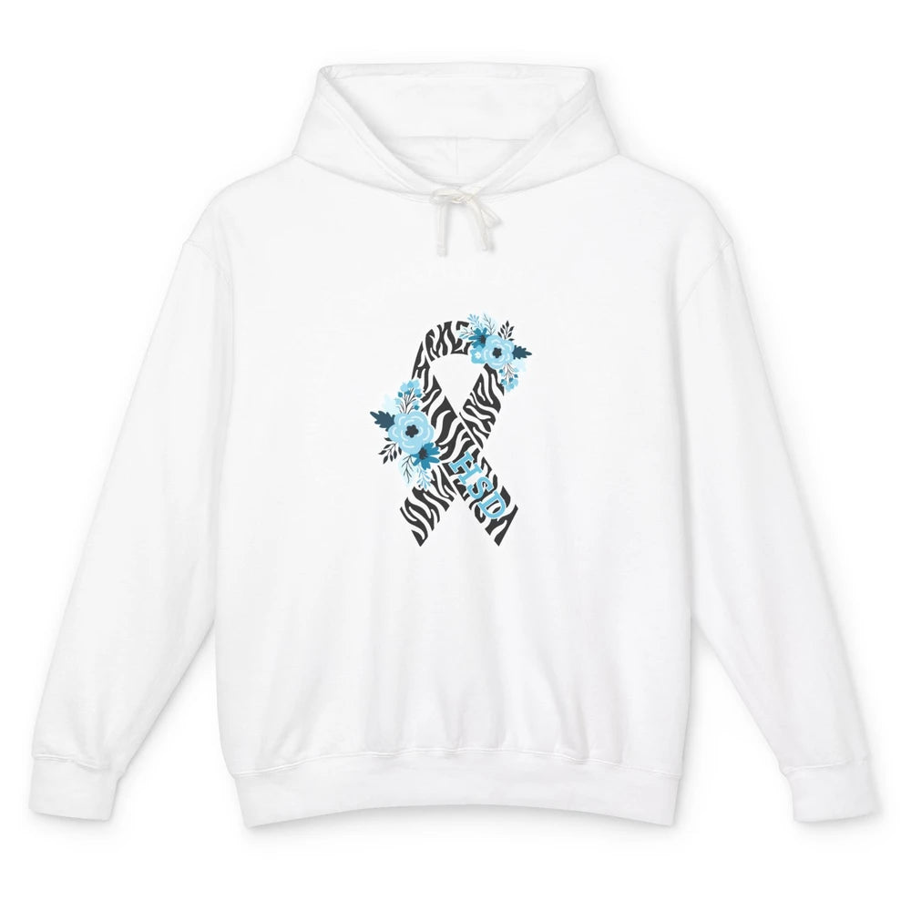 Hypermobility Spectrum Disorder Awareness HSD Zibra Ribbon Unisex Lightweight Hoodie