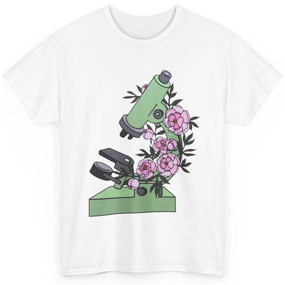 Floral Microscope Medical Laboratory Biology Microbiologist Classic Unisex T-Shirt