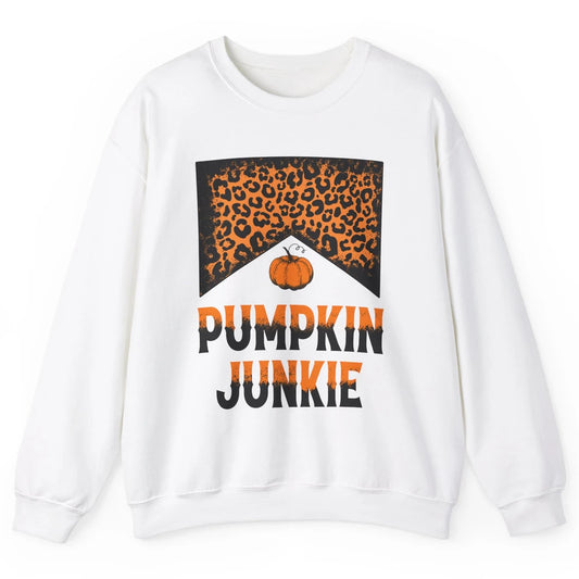 Retro Pumpkin Junkie Leopard Thanksgiving Western Country Unisex Crewneck Sweatshirt