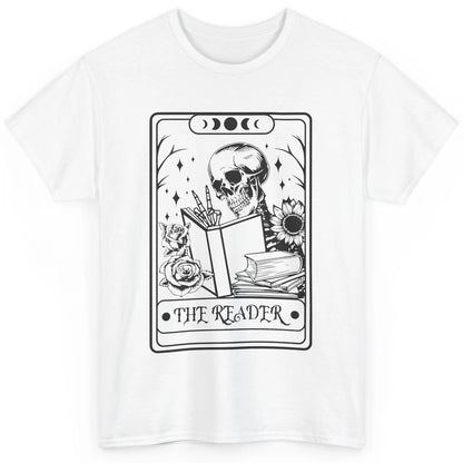 Retro Skeleton The Reader Tarot Card Halloween Romance Book Classic Unisex T-Shirt