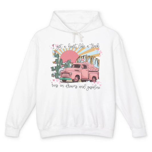 Western Sunset Cowgirl I Got Heart Like Truck Rodeo Cactus Unisex Lightweight Hoodie