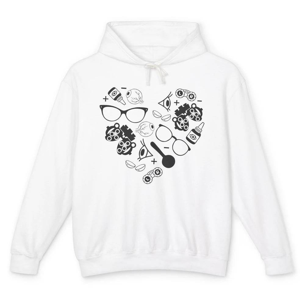 Optometry Ophthalmic Technician Symbols Heart Optician Life Unisex Lightweight Hoodie