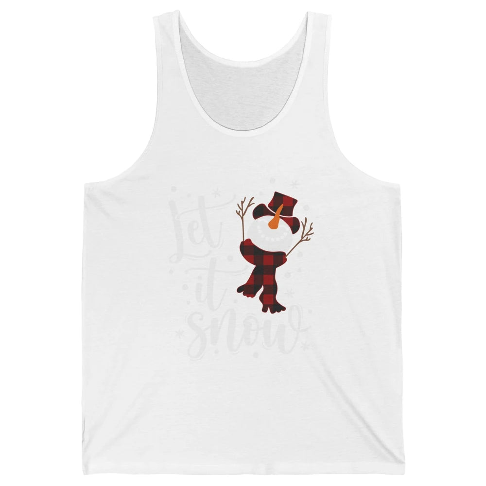 Funny Snowman Let It Snow Snowflakes Merry Christmas Unisex Jersey Tank