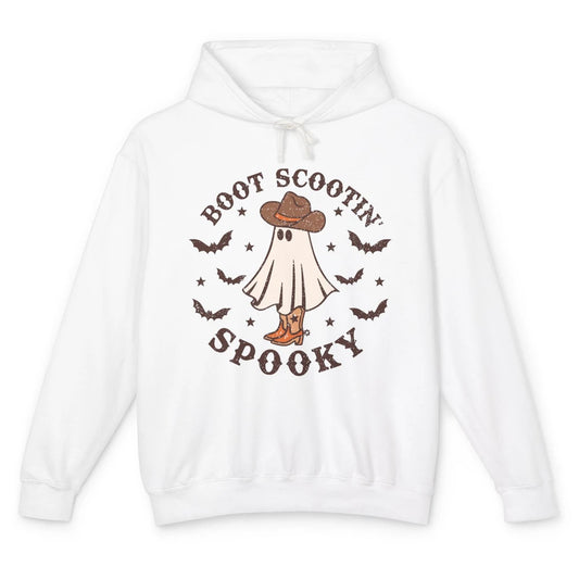 Funny Cowboy Ghost Boot Scooting Spooky Western Halloween Unisex Lightweight Hoodie