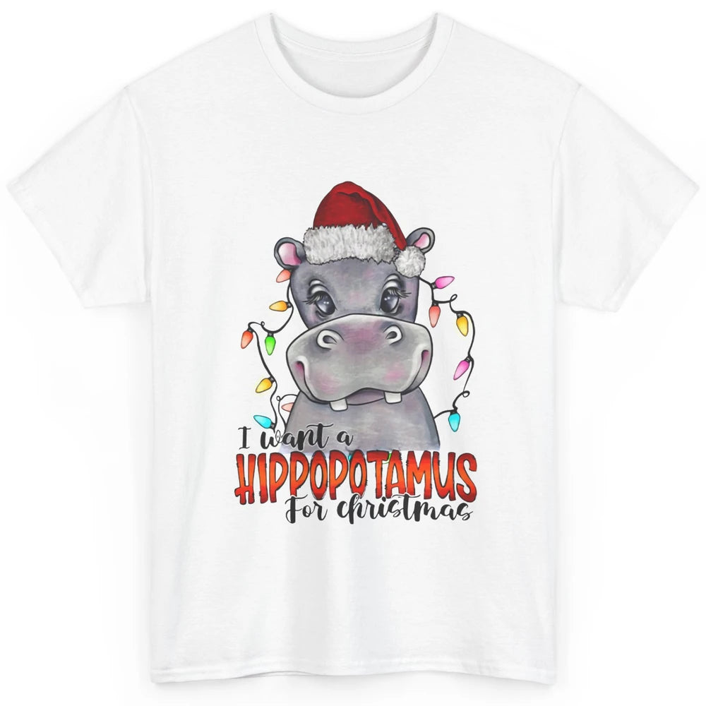 Funny I Want A Hippopotamus for Christmas Santa Hippo Gift Classic Unisex T-Shirt