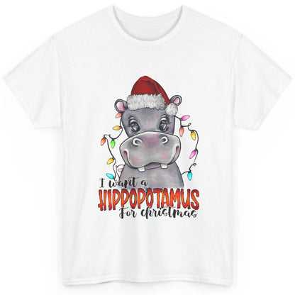 Funny I Want A Hippopotamus for Christmas Santa Hippo Gift Classic Unisex T-Shirt