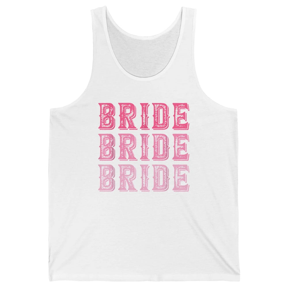 Vintage Cowgirl Bride Rodeo Bachelorette Bridal Engagement Unisex Jersey Tank