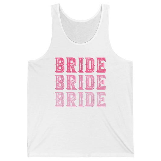 Vintage Cowgirl Bride Rodeo Bachelorette Bridal Engagement Unisex Jersey Tank