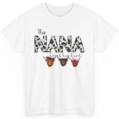 Cowhide This Nana Love Her Herd Highland Cow Western Grandma Classic Unisex T-Shirt