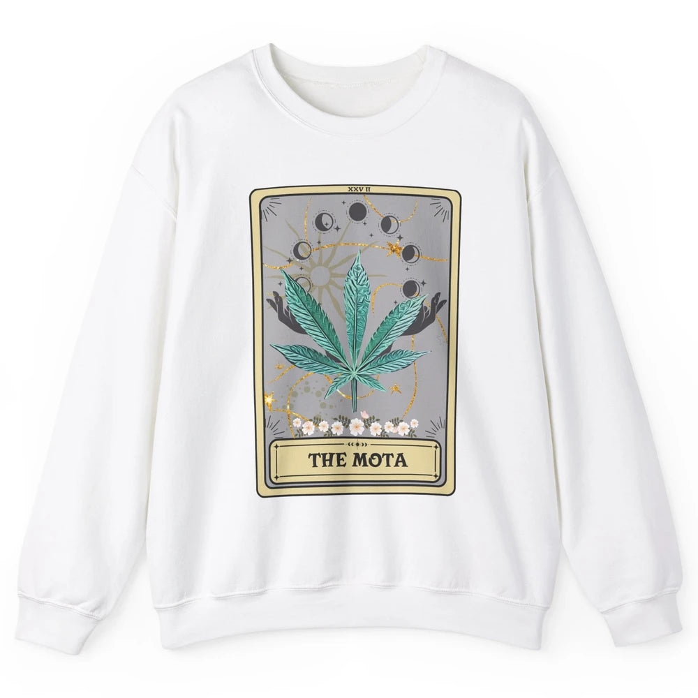 Vintage Weed The Mota Tarot Card Weed Cannabis Marijuana Unisex Crewneck Sweatshirt