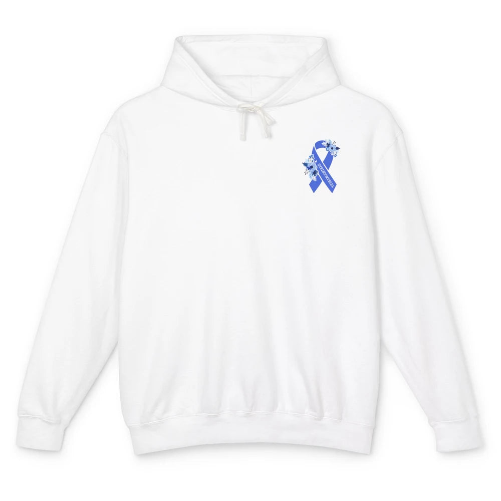 Syringomyelia Awareness Floral Blue Ribbon Rainbow Unisex Lightweight Hoodie