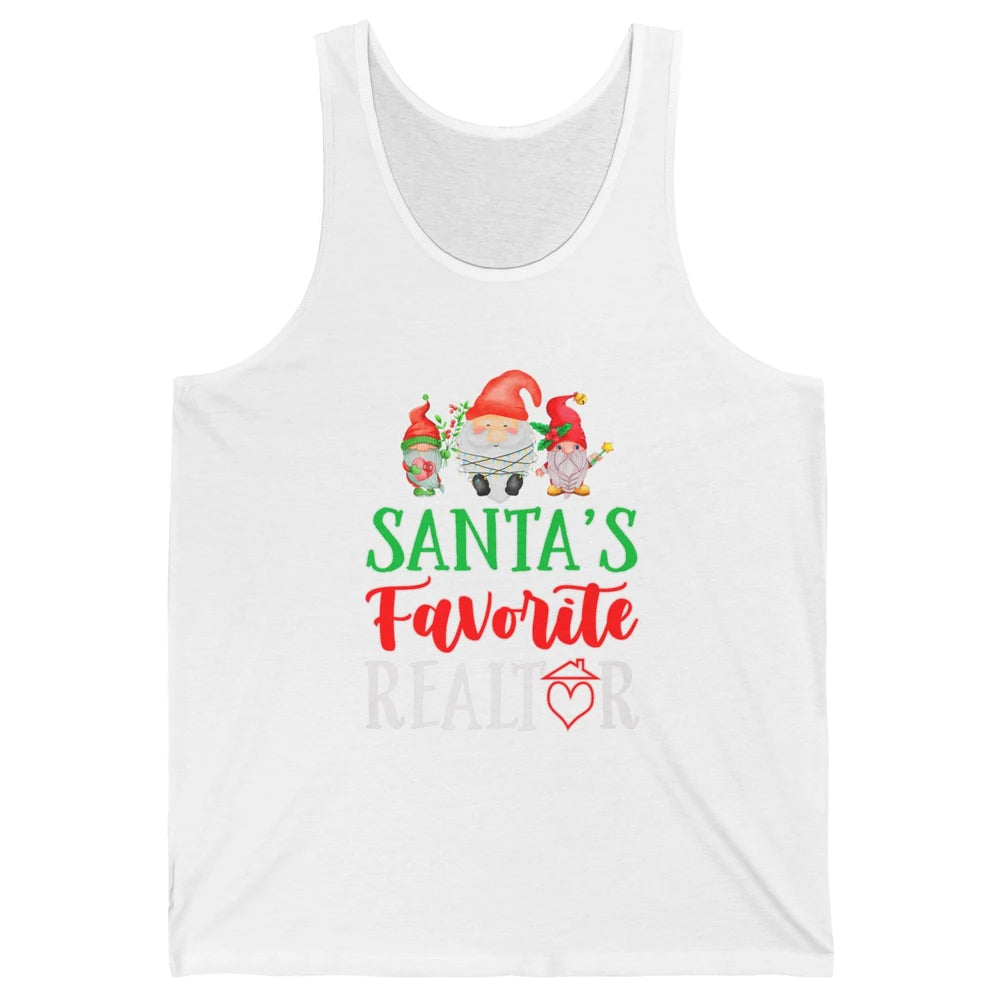 Christmas Xmas Gnomes Santa Favorite Realtor Real Estate Unisex Jersey Tank