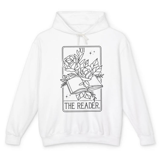 The Reader Tarot Card Mystic Floral Bookish Gothic Aesthetic Unisex Lightweight Hoodie