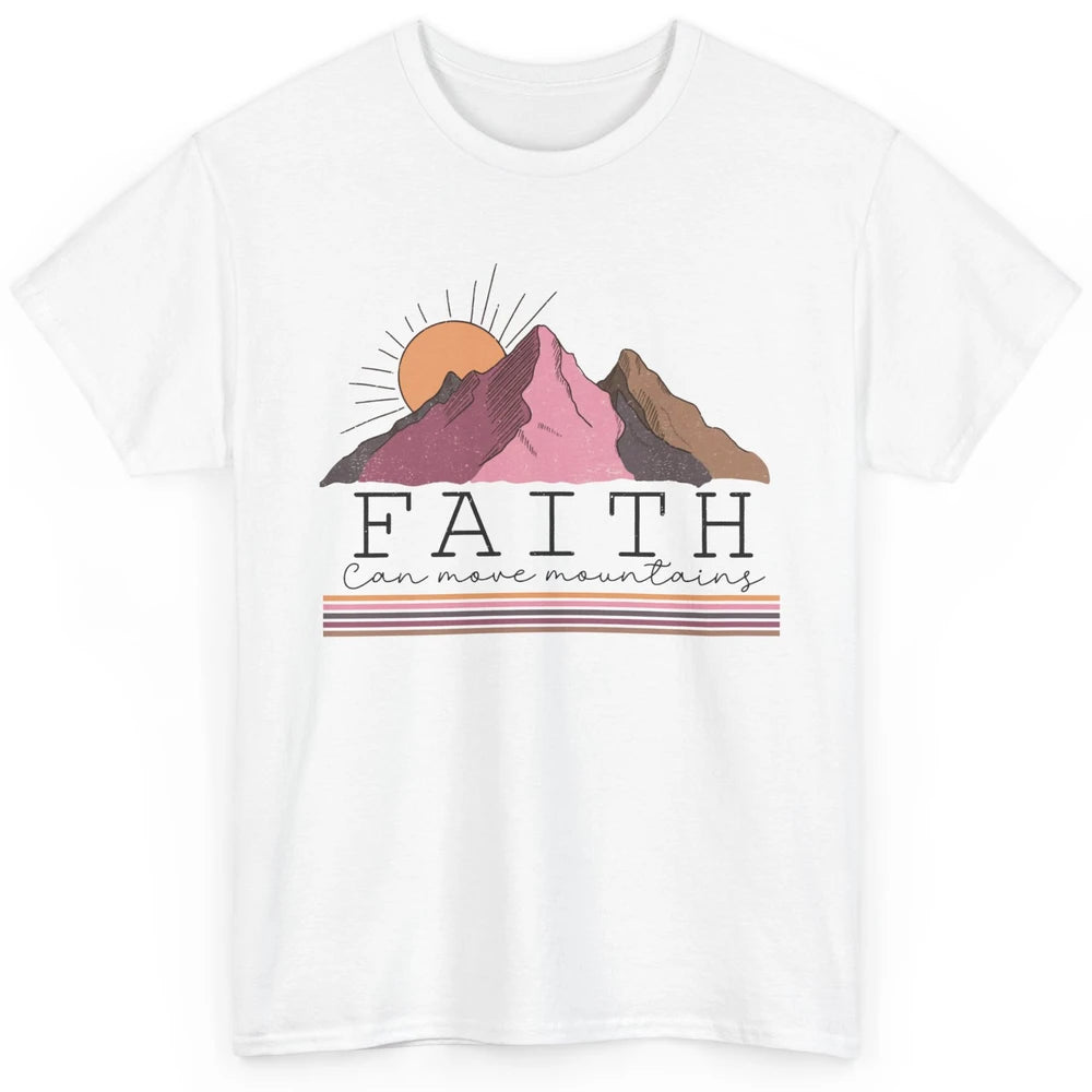 Faith Can Move Mountains Retro Christian Bible Verse Jesus Classic Unisex T-Shirt