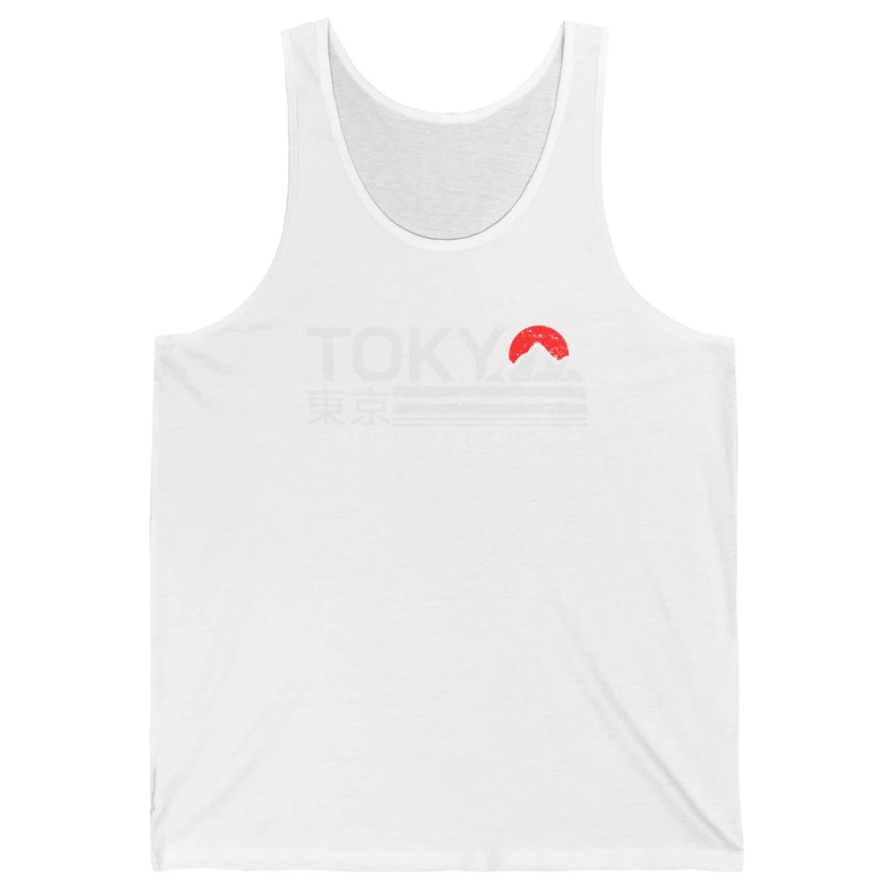 Vintage Sunset Mount Fuji Tokyo The Capital City Of Japan Unisex Jersey Tank