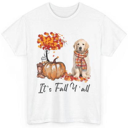 Golden Retriever Pumpkin Happy Fall Yall Autumn Thanksgiving Classic Unisex T-Shirt