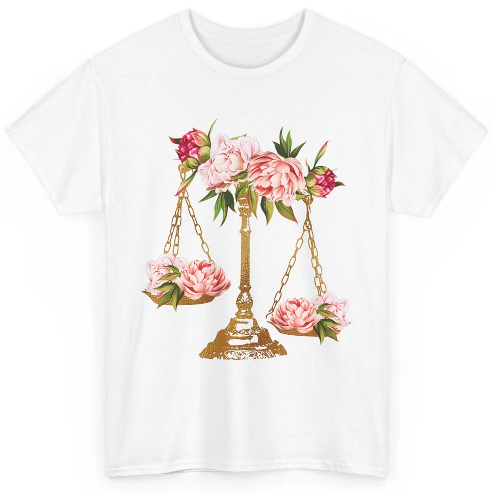 Wildflowers Lawyer Office Scales Decor Justice Law School Classic Unisex T-Shirt