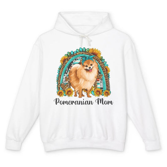 Sunflower Leopard Pomeranian Mom Rainbow Gemstone Western Unisex Lightweight Hoodie