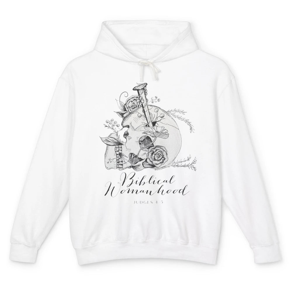 Biblical Womanhood Skull Floral Bible God Women Feminism Unisex Lightweight Hoodie