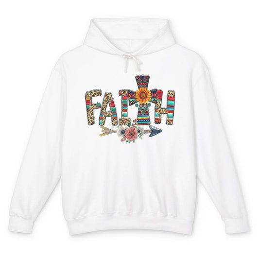 Leopard Serape Faith Religious Western Country Christian God Unisex Lightweight Hoodie