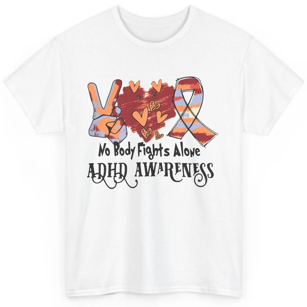 ADHD Awareness Nobody Fights Alone Support ADHD Warrior Classic Unisex T-Shirt