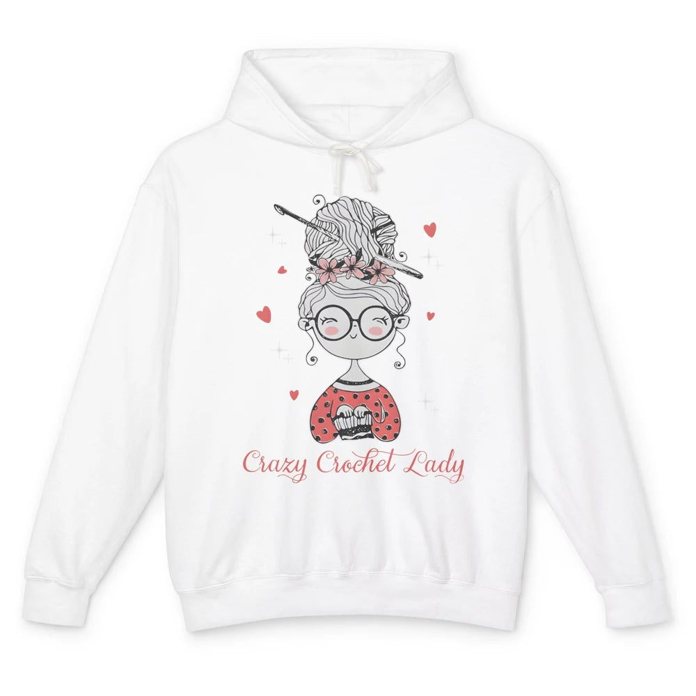 Cute Crocheting Crazy Crochet Lady Yarning Knitting Women Unisex Lightweight Hoodie