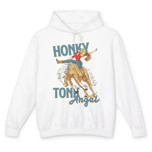 Honky Tonk Angel Hold Your Horses Western Country Cowgirl Unisex Lightweight Hoodie