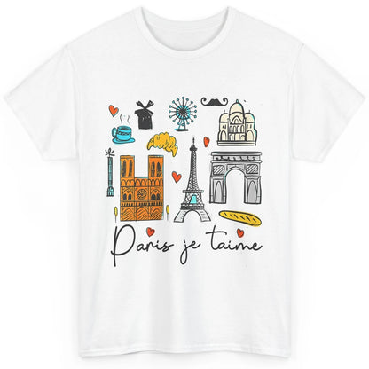 Doodle Eiffel Tower Minimalist Paris France Traveling Love Classic Unisex T-Shirt