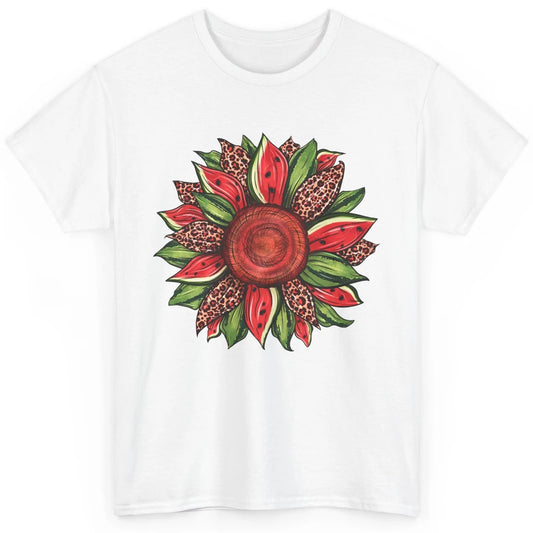 Watermelon Leopard Sunflower Summer Peace Love Watermelon Classic Unisex T-Shirt