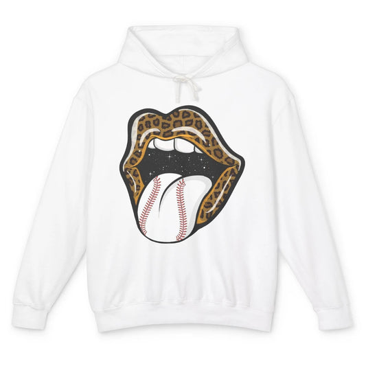 Baseball Lovers Leopard Lips Baseball Players Gift Unisex Lightweight Hoodie