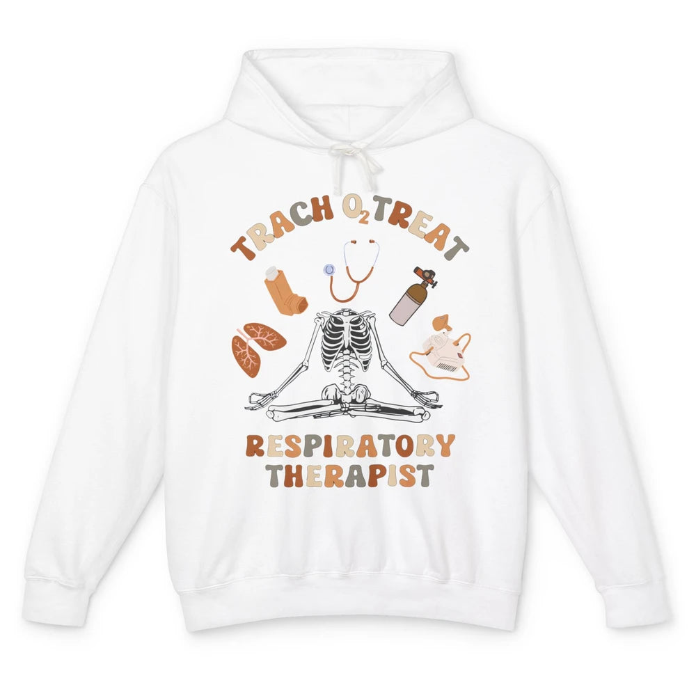 Halloween Respiratory Therapist Skeleton Breathe RT Nurse Unisex Lightweight Hoodie