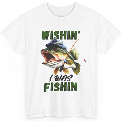 Funny Bass Fishing Wishin' I Was Fishin' Fisherman Reel Men Classic Unisex T-Shirt