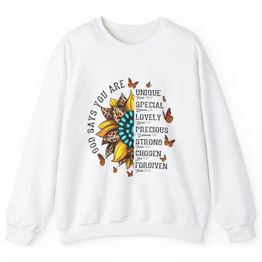 Sunflower Jesus Faith Christian God Bible Verse Religious Unisex Crewneck Sweatshirt