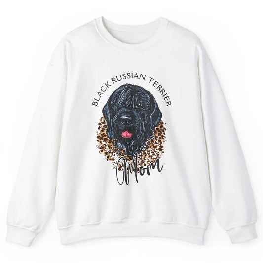 Black Russian Terrier Dog Mom Black Russian Terrier Leopard Unisex Crewneck Sweatshirt