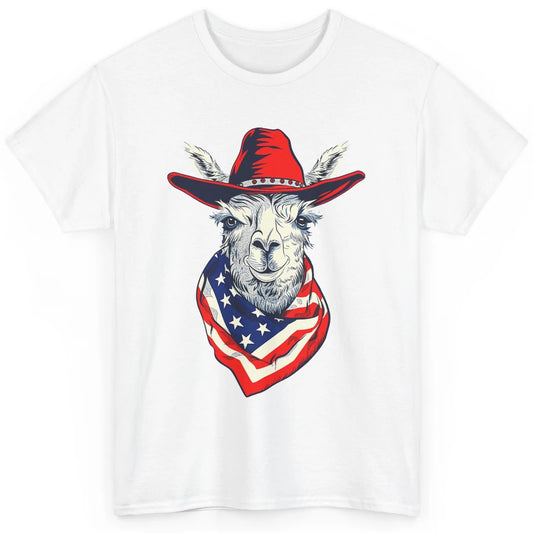 Funny Alpaca Cowboy Western Country Llama Rodeo USA Flag Retro Howdy Classic Unisex T-Shirt