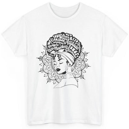 Afro Melanin Woman Turban Hair Quotes African American Woman Classic Unisex T-Shirt