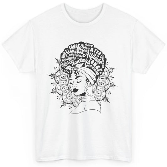 Afro Melanin Woman Turban Hair Quotes African American Woman Classic Unisex T-Shirt