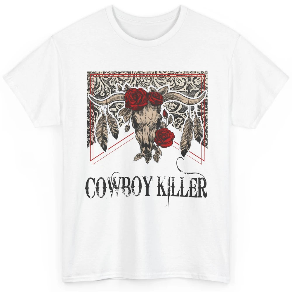 Texas Floral Skull Cowboy Killer Western Country Vintage Classic Unisex T-Shirt