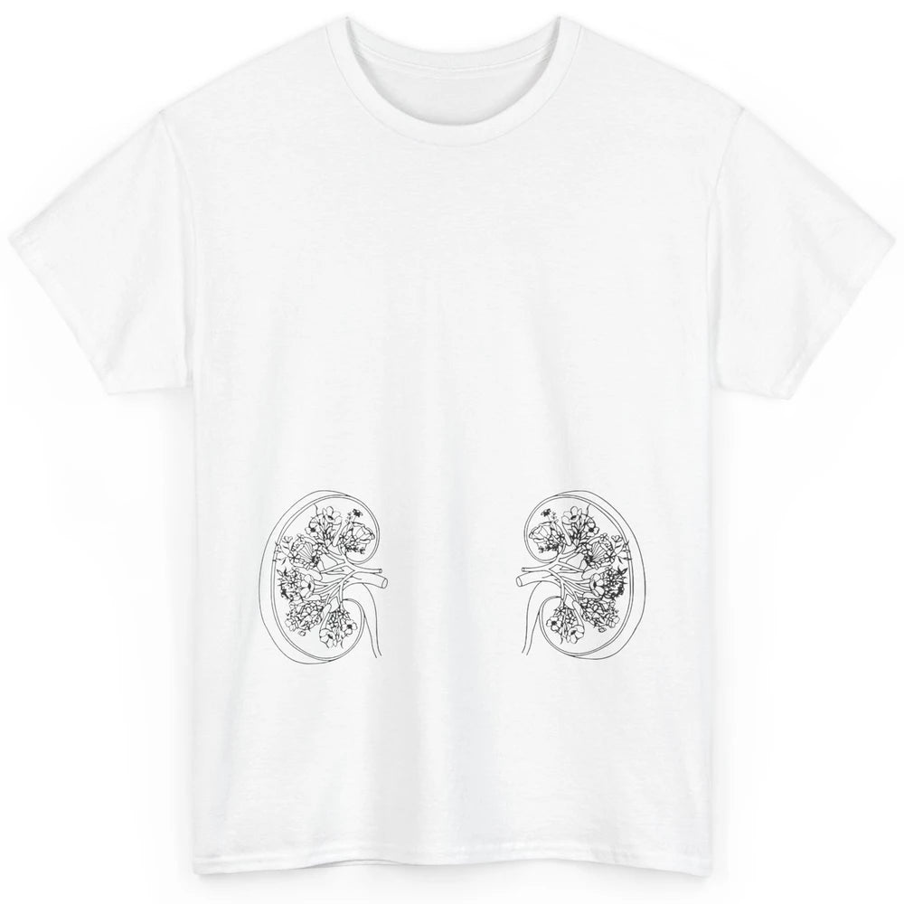 Floral Kidney Anatomy Two Kidneys Human Body Anatomy Classic Unisex T-Shirt